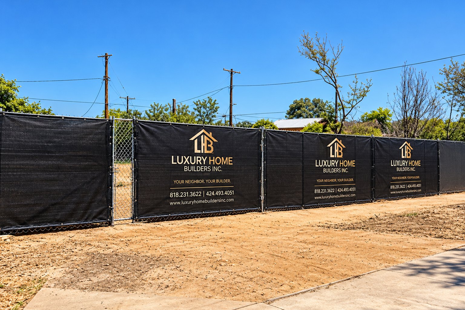 Luxury Home Builders site fencing on Iliff St in Pacific Palisades