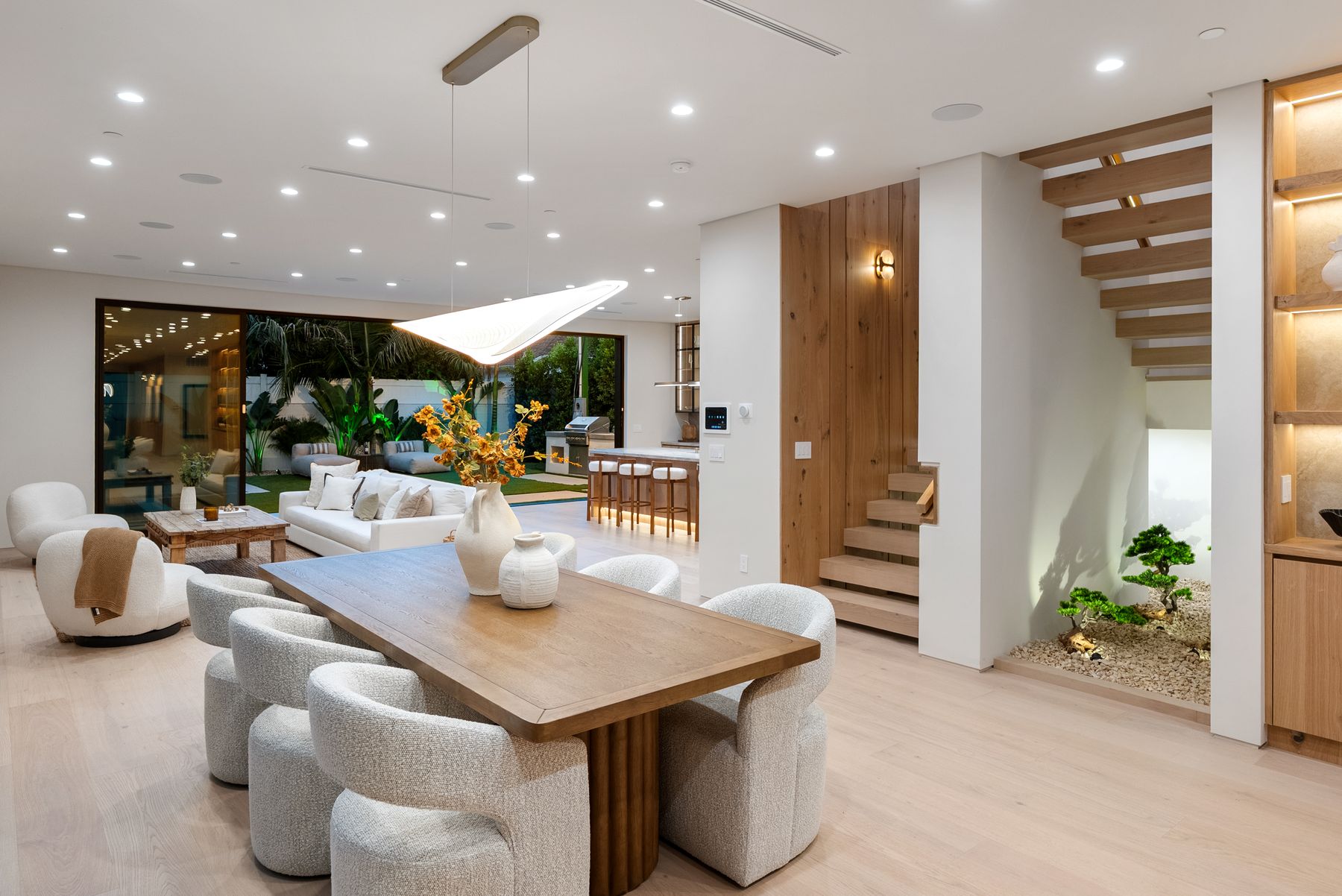 Luxury Home Builders custom home dining area and living room