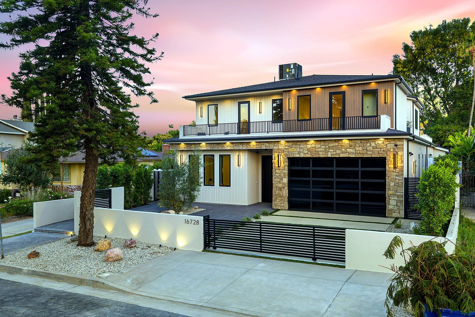 Twilight street view of a Luxury Home Builders custom home